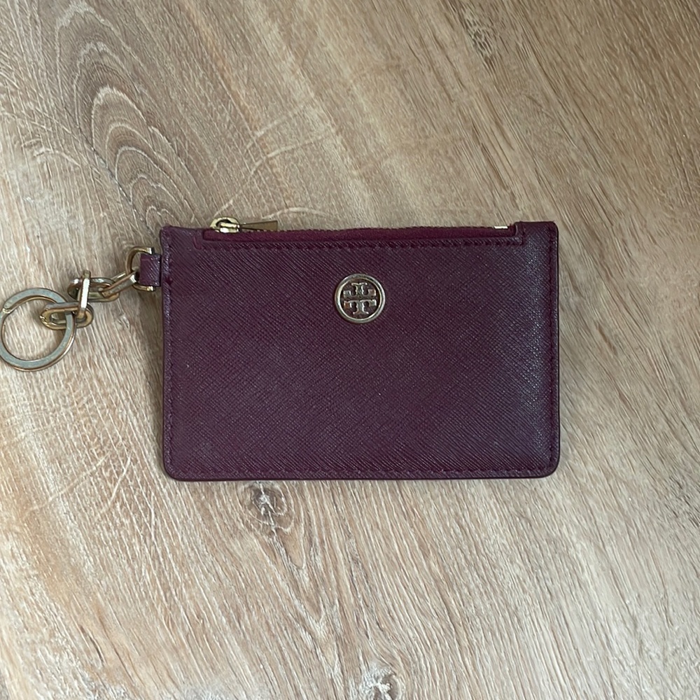 Tory burch card holder with key ring